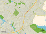 Political Map of Lorton, VA Poster