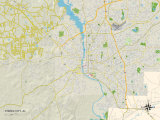 Political Map of Phenix City, AL Prints