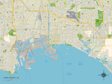 Carte politique de Long Beach, CA Posters
