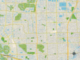 Political Map of Lauderhill, FL Prints