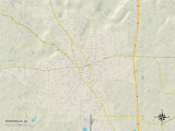 Political Map of Hartselle, AL Prints