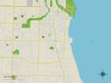 Political Map of Oak Creek, WI Prints