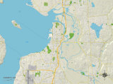 Political Map of Everett, WA Posters
