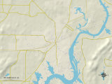 Political Map of Wilsonville, AL Prints