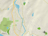 Political Map of Ansonia, CT Print