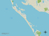 Political Map of Longboat Key, FL Prints