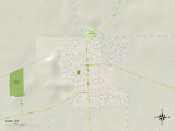 Political Map of Lusk, WY Posters