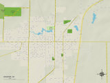 Political Map of Waupun, WI Prints