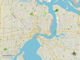 Political Map of Jacksonville, FL Prints