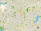 Political Map of Fort Worth, TX Posters