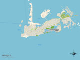 Political Map of Key West, FL Prints
