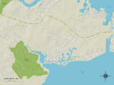 Political Map of Long Neck, DE Prints