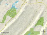 Political Map of Meadowbrook, AL Prints