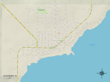 Political Map of Washburn, WI Posters