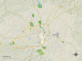 Political Map of Athens, GA Print