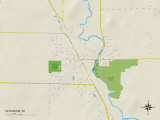 Political Map of Kewaskum, WI Posters