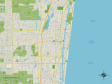 Political Map of Delray Beach, FL Prints