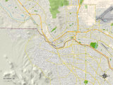 Political Map of El Paso, TX Prints