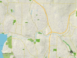 Political Map of Bothell, WA Prints