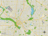Political Map of Dallas, TX Prints