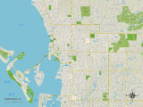 Political Map of Sarasota, FL Kunstdrucke