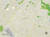 Political Map of Manassas, VA Print