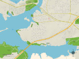 Political Map of Lake Worth, TX Print