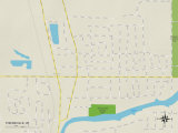 Political Map of Thiensville, WI Prints