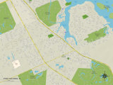 Political Map of Port Salerno, FL Prints