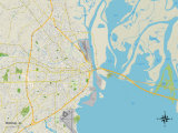 Political Map of Mobile, AL Prints