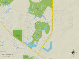 Political Map of Lely Resort, FL Print