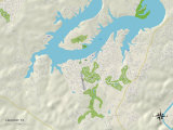 Political Map of Lakeway, TX Prints