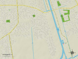 Political Map of Woodmere, LA Print