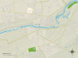 Political Map of Yorkville, IL Prints