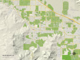 Political Map of Palm Desert, CA Prints