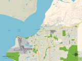Political Map of Anchorage, AK Prints
