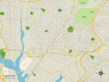 Political Map of Everett, MA Prints
