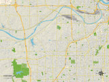 Political Map of Shawnee, KS Prints
