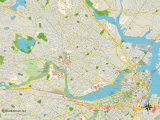 Political Map of Cambridge, MA Posters