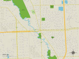 Political Map of Utica, MI Posters