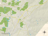 Political Map of Southern Pines, NC Posters