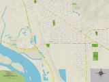 Political Map of Wood River, IL Posters
