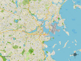 Political Map of Boston, MA Poster