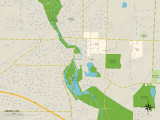 Political Map of Berea, OH Prints