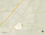 Political Map of Ellisville, MS Prints