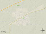 Political Map of Afton, OK Prints