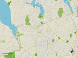 Political Map of Huntington, NY Posters