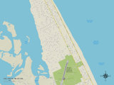 Political Map of Kill Devil Hills, NC Posters
