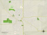 Political Map of Charles City, IA Posters