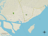 Political Map of Southport, NC Posters